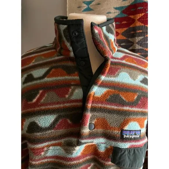 Patagonia Synchilla Delta Cider Red Aztec print 2016 collection Medium